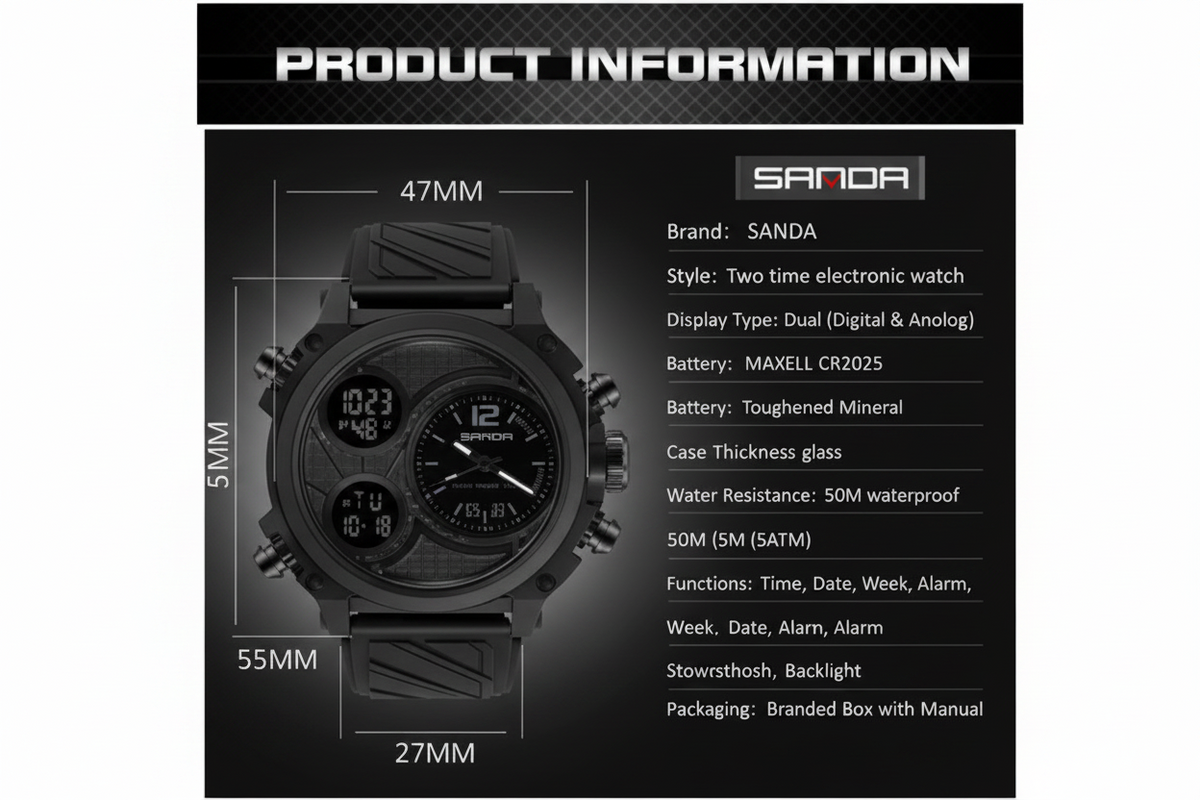 Reloj SANDA 3002 Original (Diesel)